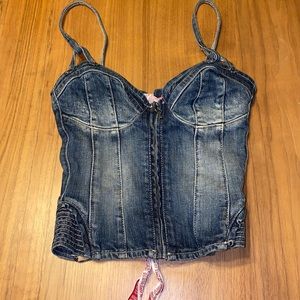 Guess vintage denim corset top